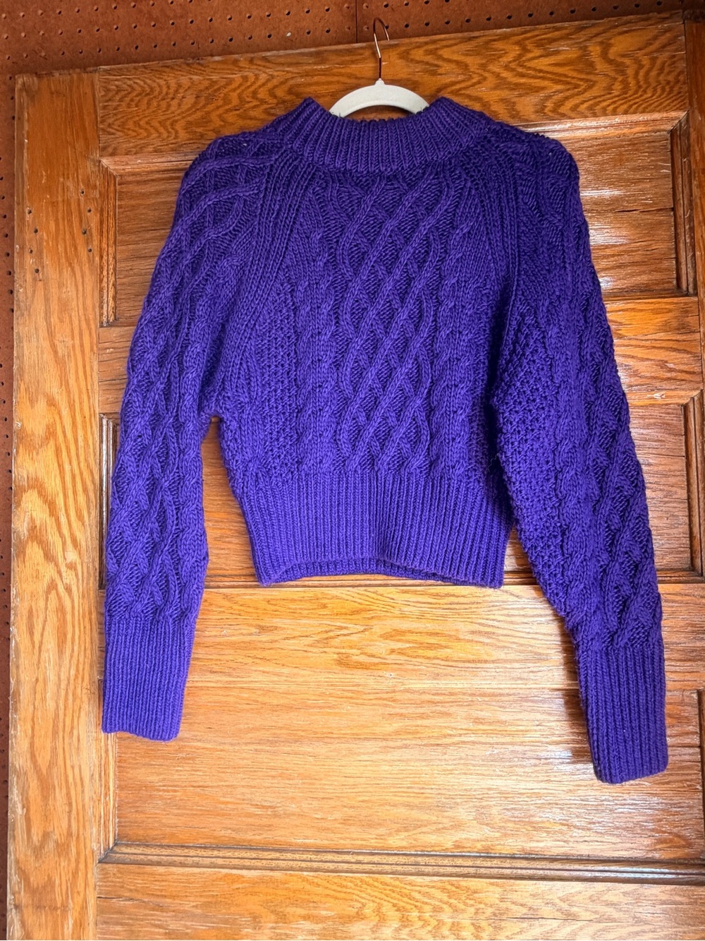 H&M Purple Cable-Knit Crewneck Sweater (XS)